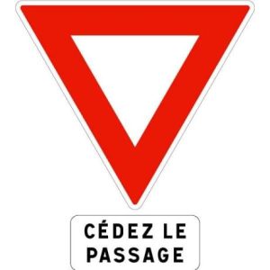 Panneau AB Signalisation d'Intersection et de Priorité AB3A +M9C - AB5 - AB3B