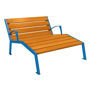 Chaise Longue Silaos Acier/Bois Confort design contemporain