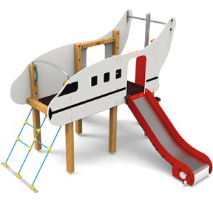 Jeu Aéroplane Escalier Pétalo, petite échelle et 2 toboggans