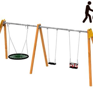 Portique Triple siège 1 siège panier Ø 1,2 m 1 siège plat  1 siège berceau