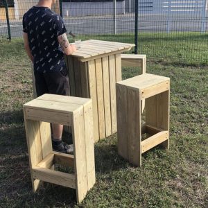 Table et Tabouret Guinguette Pin traité autoclave classe 4