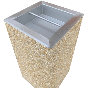 OLYMPE Cendrier en béton avec bac inox 9L - Sac de 10 kg OFFERT -
