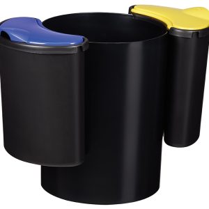 MODULTRI Corbeille de tri sélectif 25L Noir / Bleu / Jaune