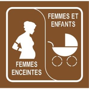 Pochoir femme enceinte et landau