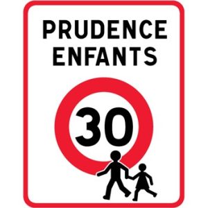 Panneau de signalisation sécurité enfants 30 km/h