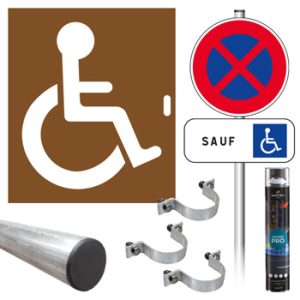 Pack signalisation place de parking handicapé