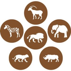 Pochoir ronde des animaux de la ferme ou de la savane