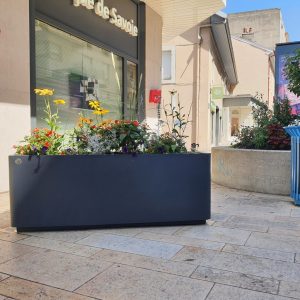 Jardinière Néo 1500x500x550 mm avec contre bac 100% recyclé