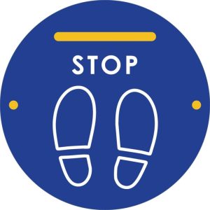 Sticker sol - Distanciation/Stop - diamètre 350mm