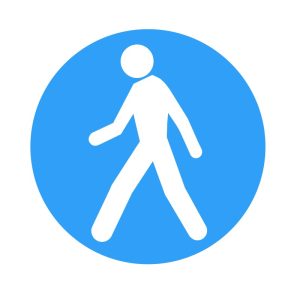 Sticker sol extérieur - Interdit ou Obligation Piéton antidérapant