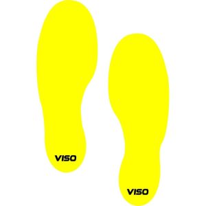 Lot de 10 stickers sol extérieur - Pieds gauche/Pieds droit jaune antidérapant