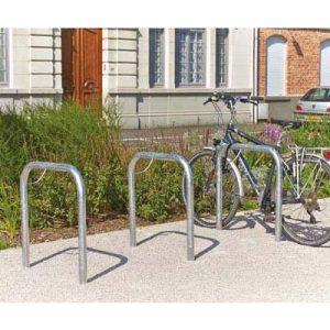 Arceau vélos équipé de deux arceaux anti glissement de vélo