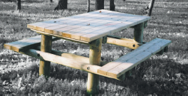 Table forestière Rondins 6 places à sceller