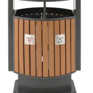 Poubelle extérieur tri sélectif 2x39 L Look bois