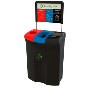 Station de tri triple trou couvercle lift  110 L