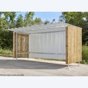 Abri extérieur à vélos, motos en bois & tôle