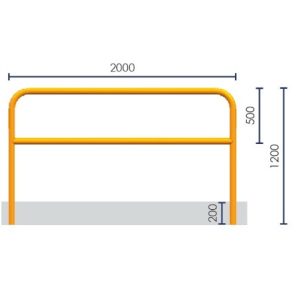 Barrière de sécurité à sceller acier galvanisé 2000mm - tube Ø60mm
