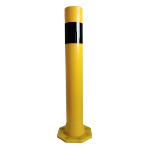Poteau de protection à mémoire de forme en Polyuréthane - 140/1000mm - tête plate - noir/jaune