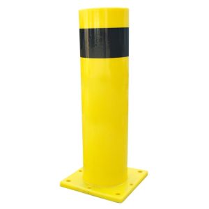 Poteau de protection à mémoire de forme en Polyuréthane - 270/1000mm - tête plate - noir/jaune