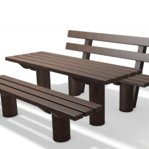 Table Pique Nique Taunus avec 1  banc et 1 banquette