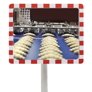 Miroir plat de contrôle Rouge et Blanc - 280 x 360 mm - Garantie 6 ans