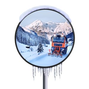 Miroir multi-usages en inox avec dispositif ANTIGIVRE ET ANTIBUÉE - Diamètre 600 mm