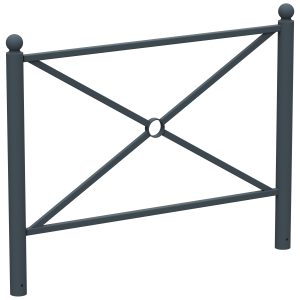 OPUS Barrière Croix Saint André à sceller tête boule L1500 Ø 76 - RAL 7016 Anthracite