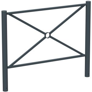 TENOR Barrière Croix Saint André à sceller tête bombée L1500 Ø 76 - RAL 7016 Anthracite