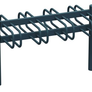 CYCLO TENOR Appui-vélos à sceller 2 x 4 arceaux -RAL 7016 Anthracite