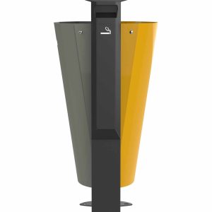 ARKEA METAL Corbeille façades métal 2 x 60L Gris / Jaune