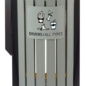 ARKEA ETIK Corbeille façades métal 2 x 60L Gris / Jaune