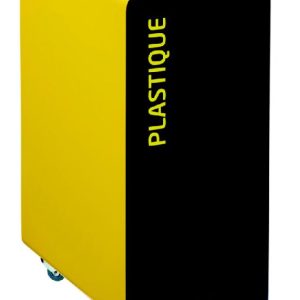 CUBATRI Borne de tri sélectif 90L sans serrure  - INTERIEUR - Support sac sur glissière avec Roulettes