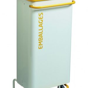 NOMADE Poubelle de tri mobile 110L Corps blanc