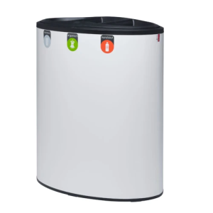POUBELLE TRI SÉLECTIF LUNE BINC 3 FLUX - COUVERCLE OUVERT