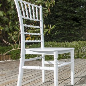 Lot de 8 Chaises CHIVARI BUDGET-Polypropylène blanc-Dos arrondi