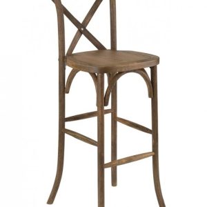 Lot de 4 Chaises de Bar dos croisé Héritage Bois