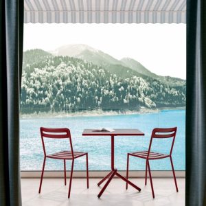 Lot de 2 Tables carrée Bari 60x60cm métalliques et pliantes 