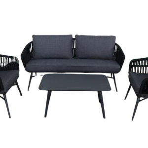 Ensemble Lounge Chilly Structure aluminium et cordage