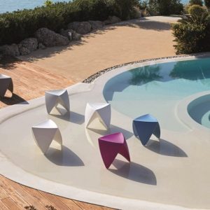 Lot de 4 Tabourets Lounge Empilable