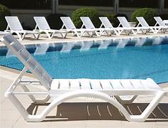 Lot de 6 Bains de soleil Aqua Cinq positions pour le dossier