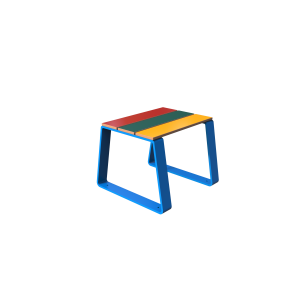 Banquette Ninou 1 Place en HPL ROUGE - VERT -JAUNE - BLEU RAL 5017