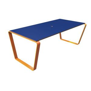 Table Trapèze Compact HPL finition plein