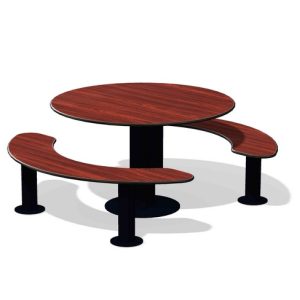 Table pique nique ronde Moka Acier et Compact 6 PLACES