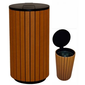 Corbeille Golf 90 L Lattes imitation bois