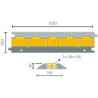 passe cables 2 canaux 35x38 mm