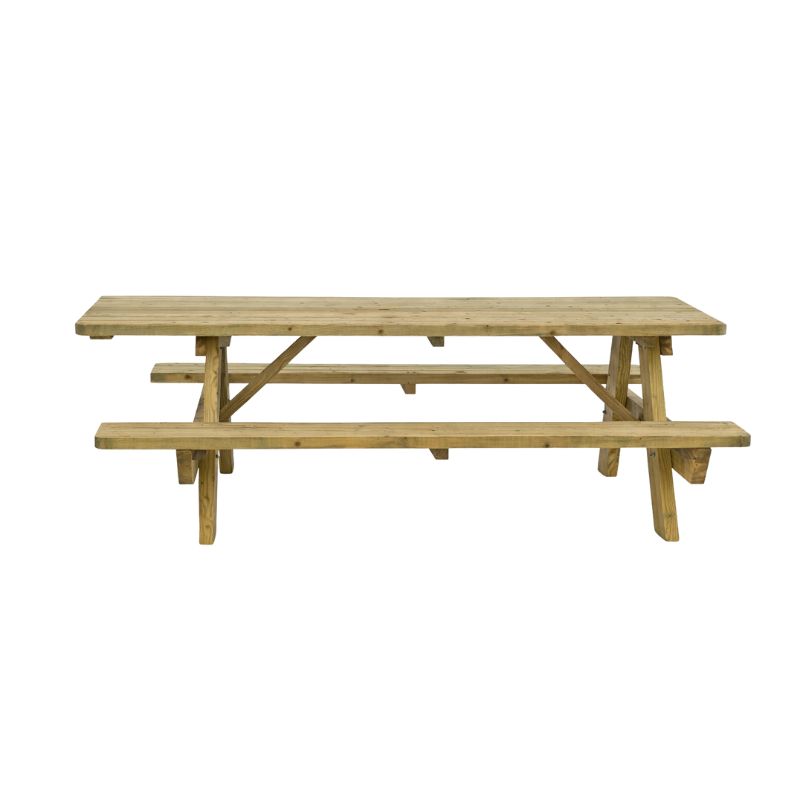 Table pique nique en pin 45 mm avec trou parasol TPN20045