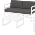 ensemble de salon mykonos blanc et coussins gris fonce BUFFHYERES COLLECTIVITES